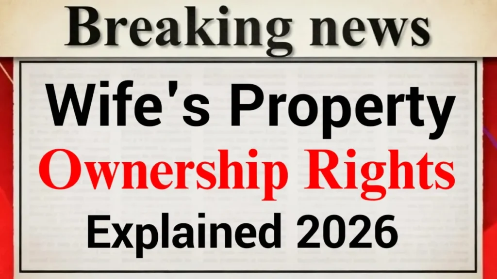 Property Registration 2026 Update: New Rules Strengthen Wife’s Ownership Rights — What Buyers Must Know